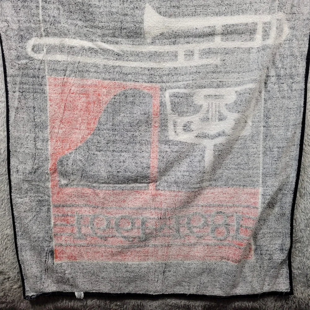 Carnegie Hall Centennial Beach Towel Black Red Music Instruments 31x59